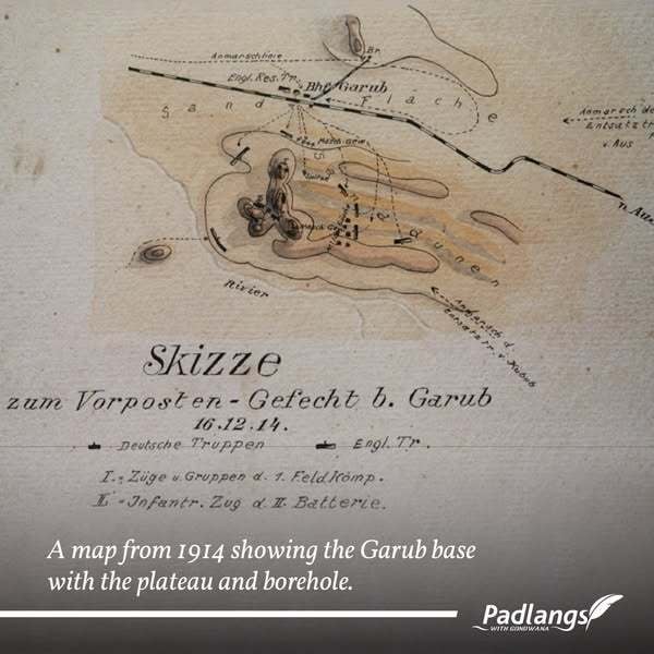 A map showing Garub base in 1914