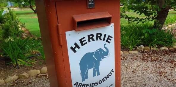 Post box with imaginary Herrie the elephant's name