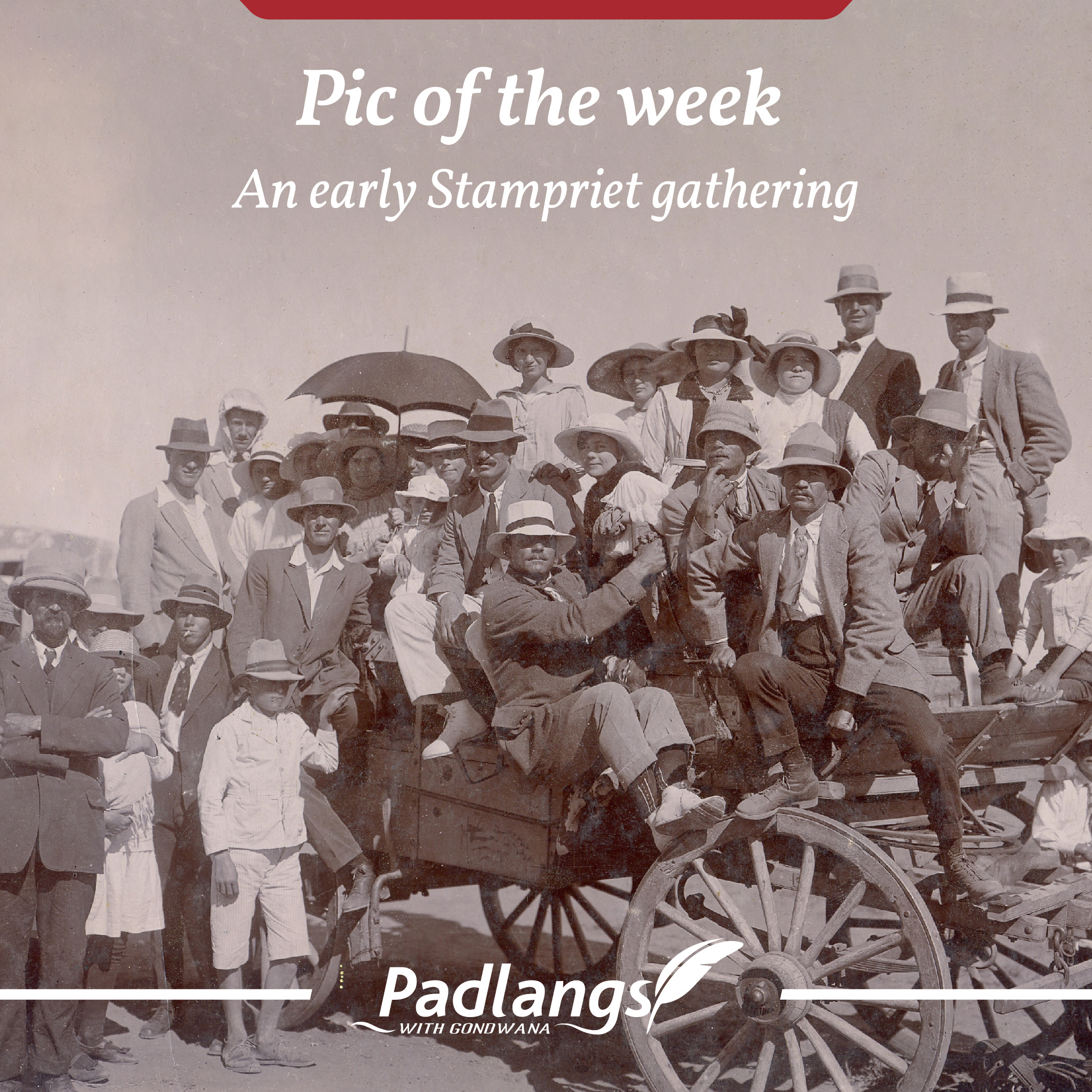 An early Stampriet gathering, black and white photo, Namibia